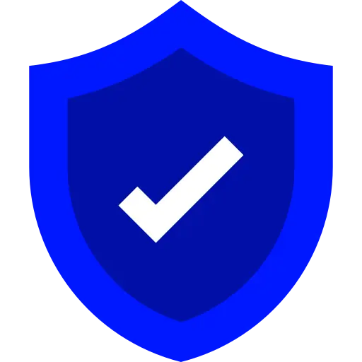 escudo color azul con un check blanco dentro